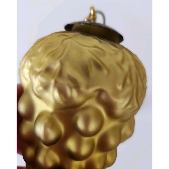 3 Vintage Kugel Midwest Gold Grape Cluster /s Heavy Glass Christmas Ornament - Picture 6 of 10